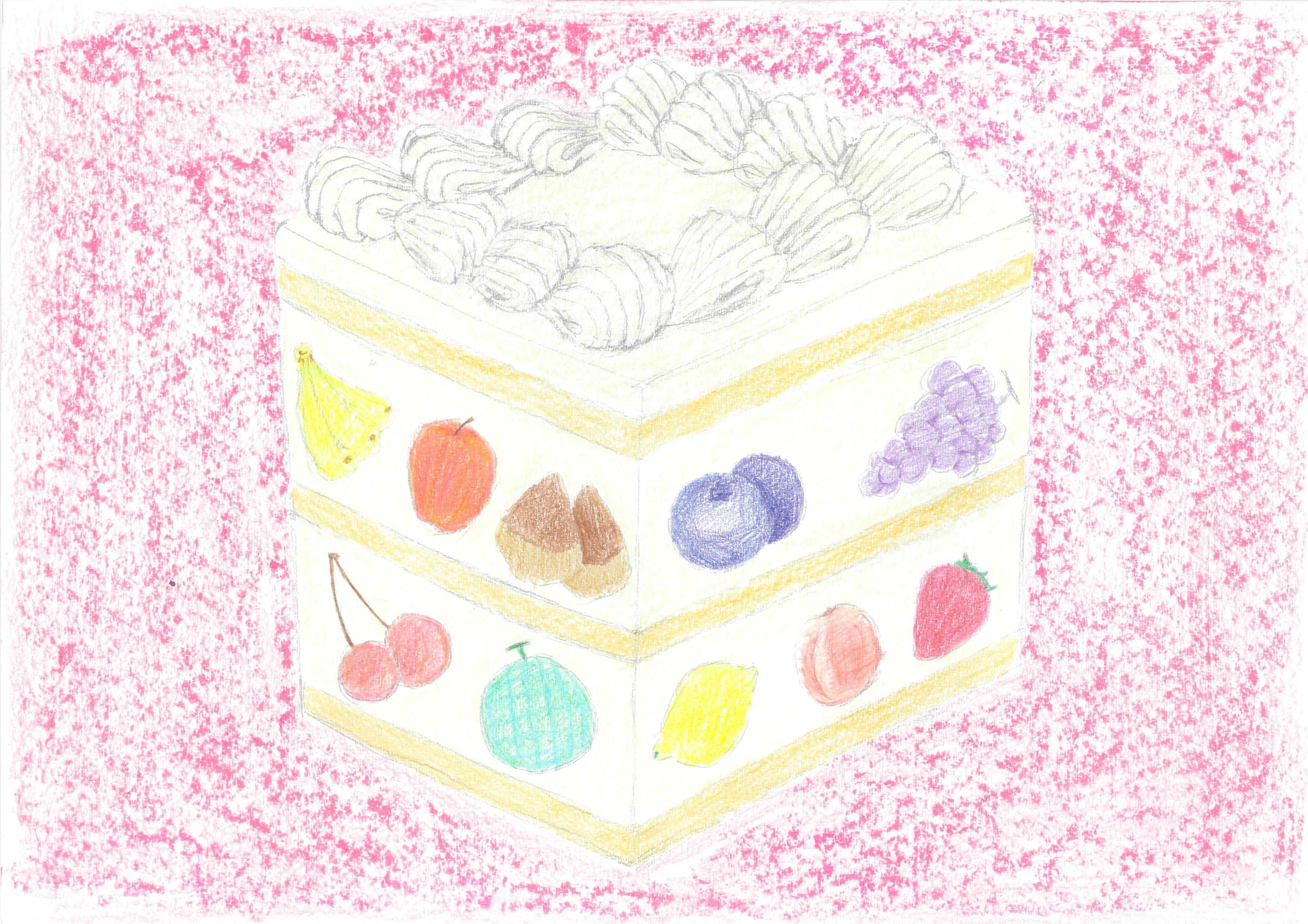 果物丸かじりケーキ