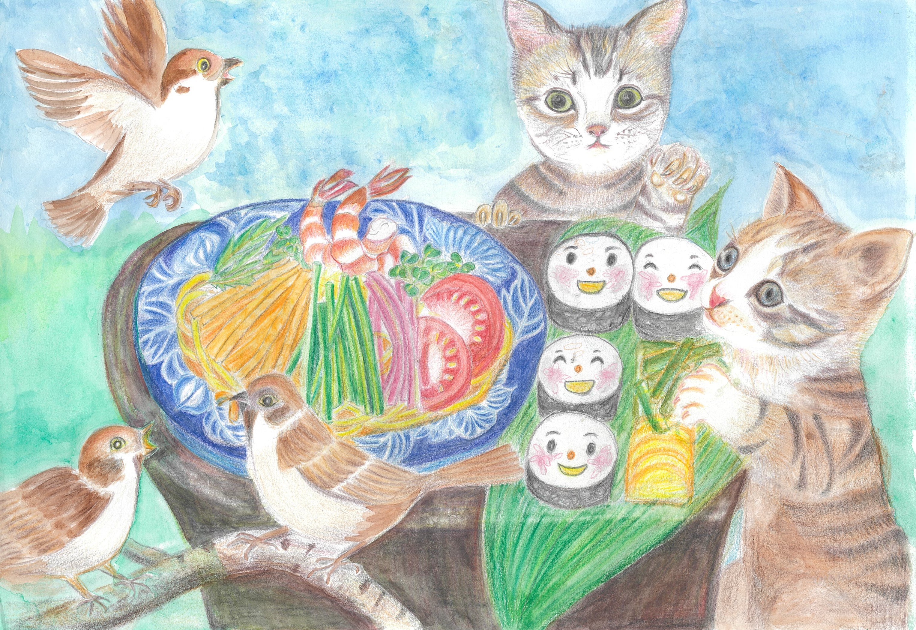 サラダ麺あと何を盛ろうかな？