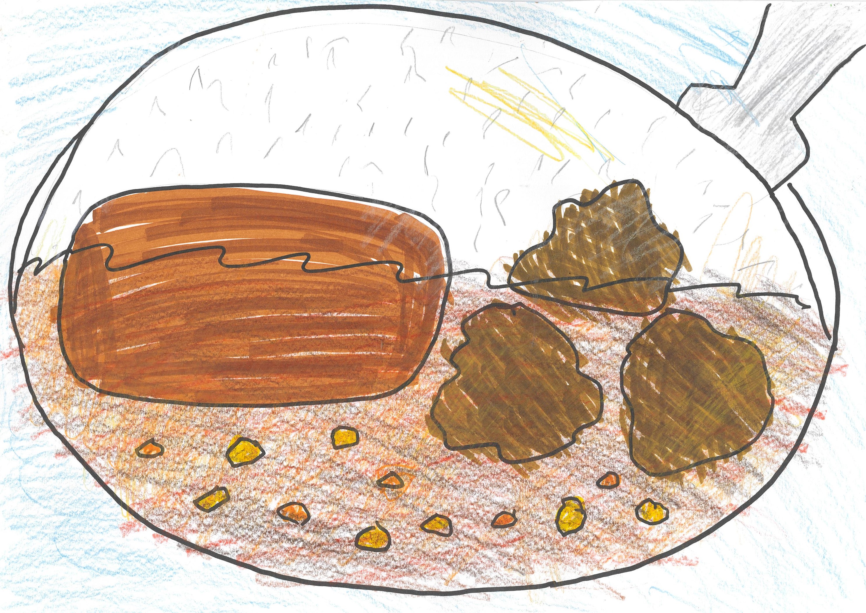 ハンバーグカラアゲカレー