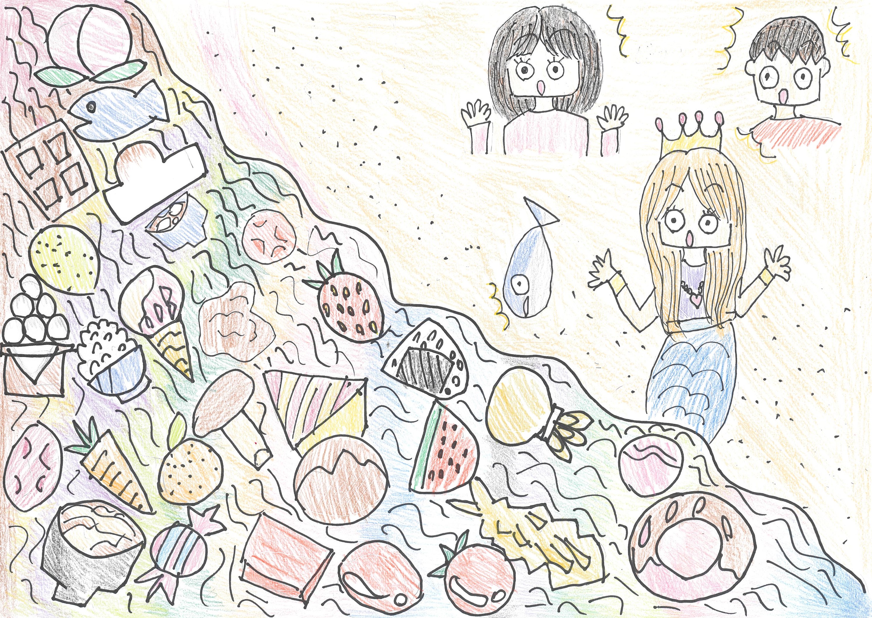 私のすきな食べものがながれている。