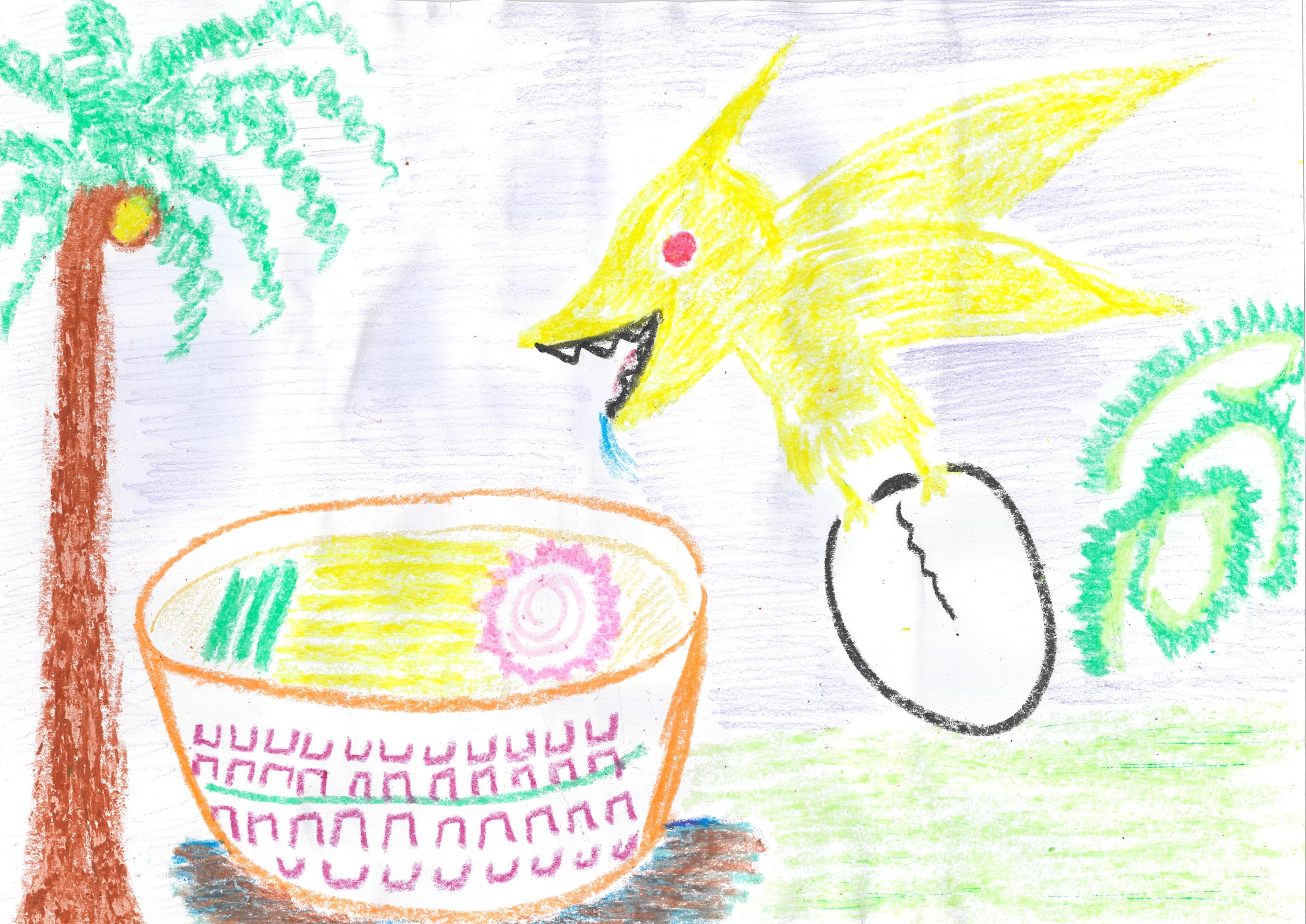 博多ラーメンに恐竜の卵