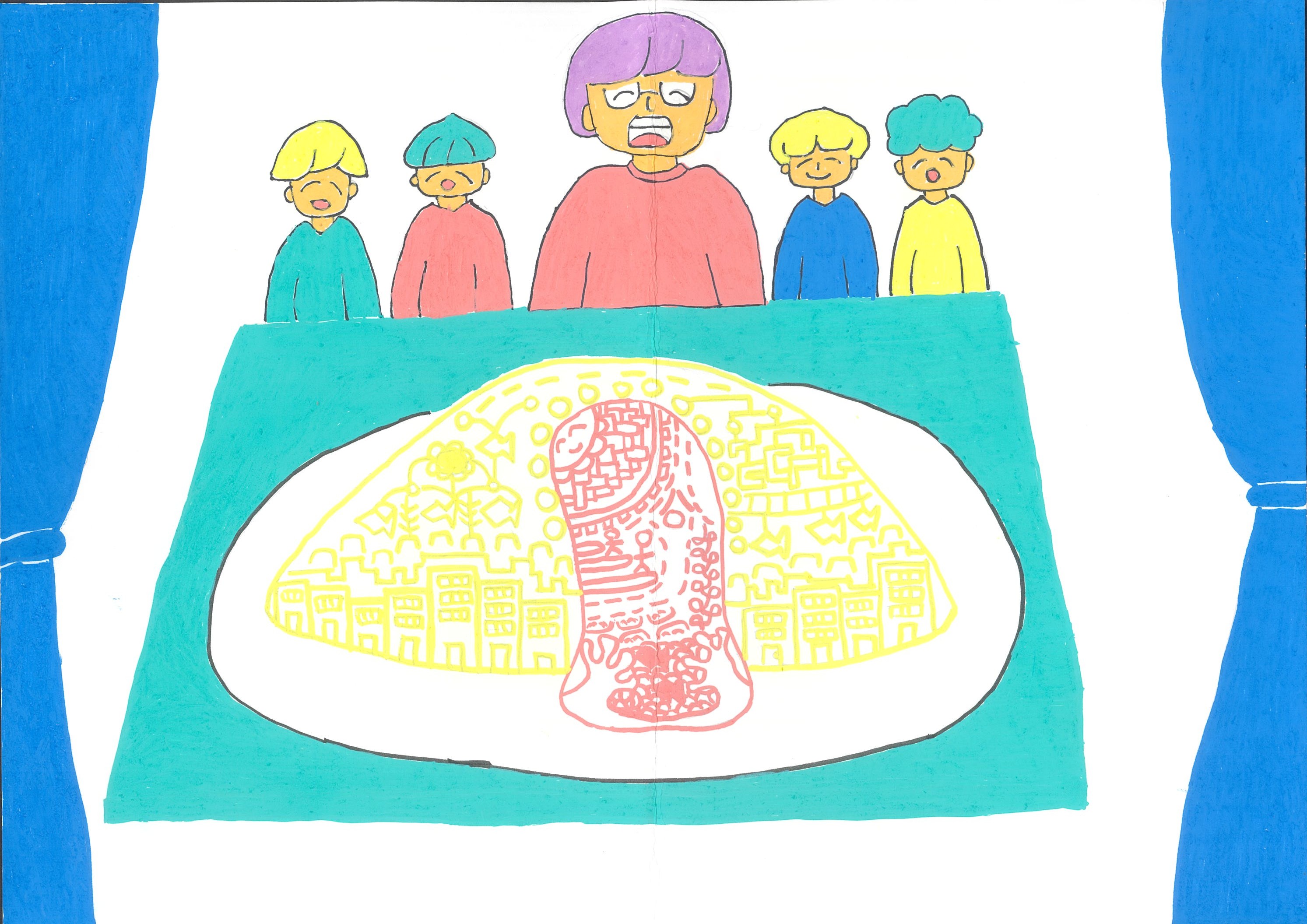 “ふしぎなオムライスを　めしあがれ！！„