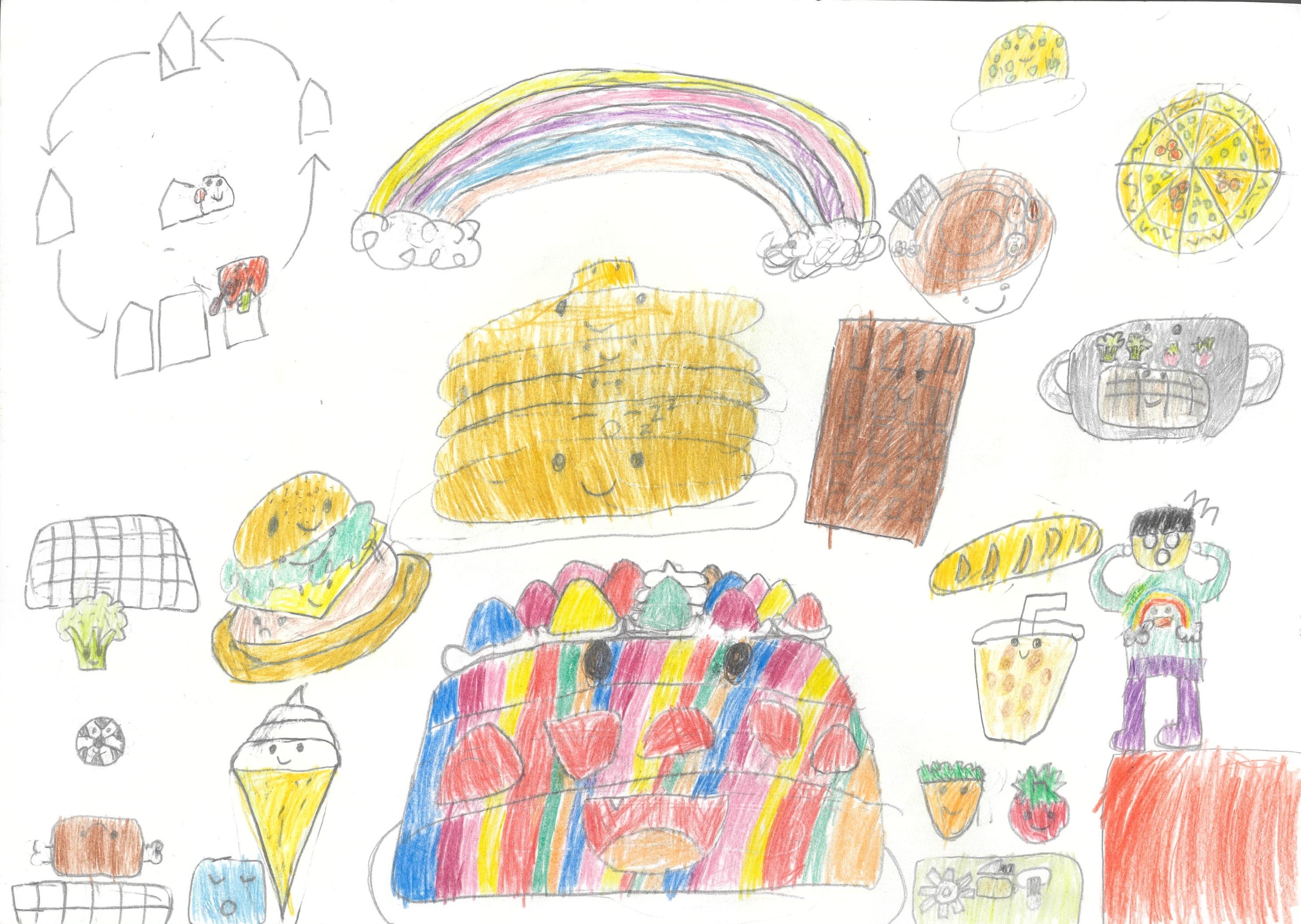 虹色のバースデーケーキ