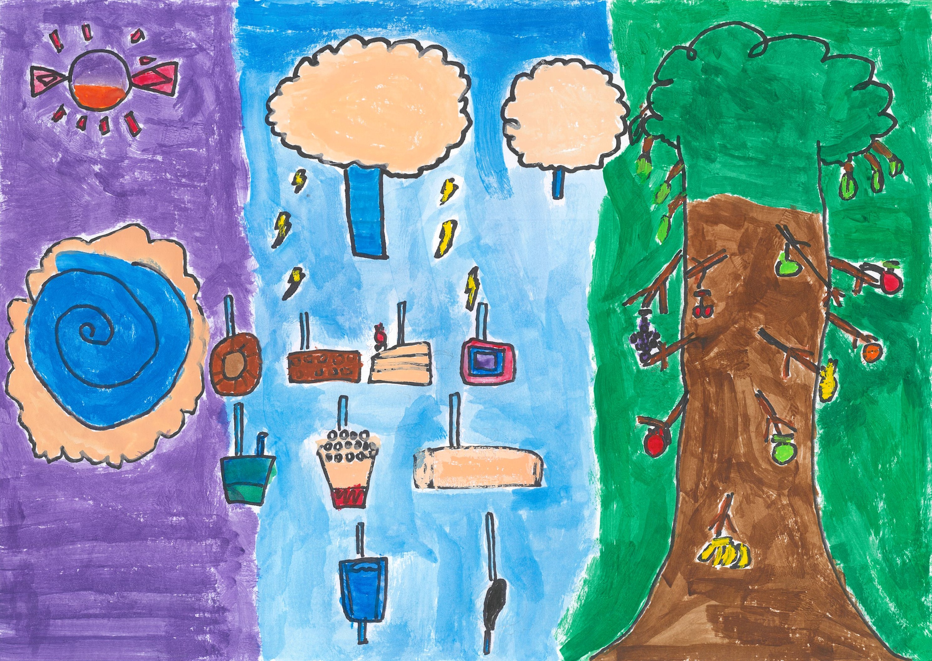 森のフルーツと天気のデザート