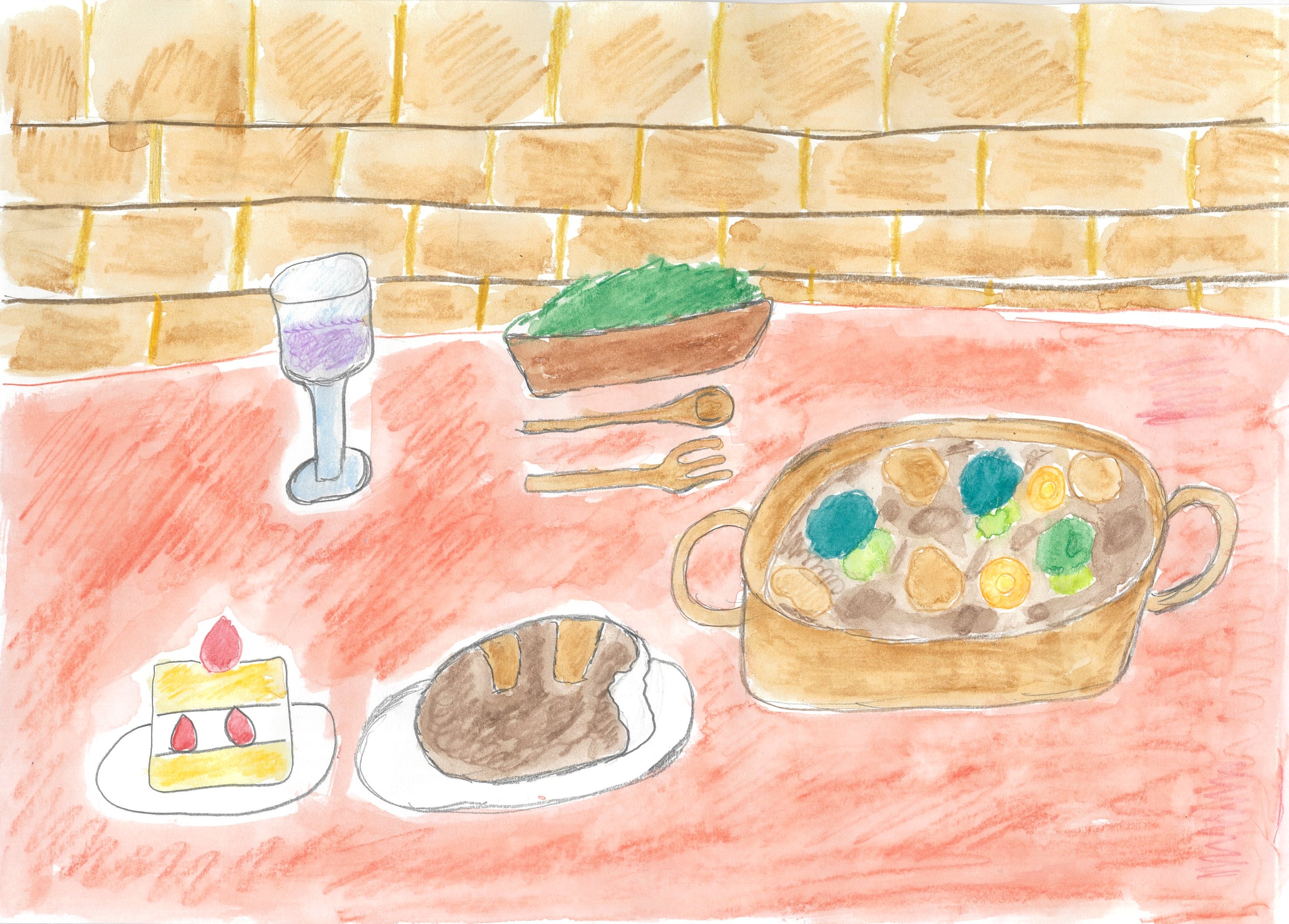 家族との楽しい夕食 作品画像