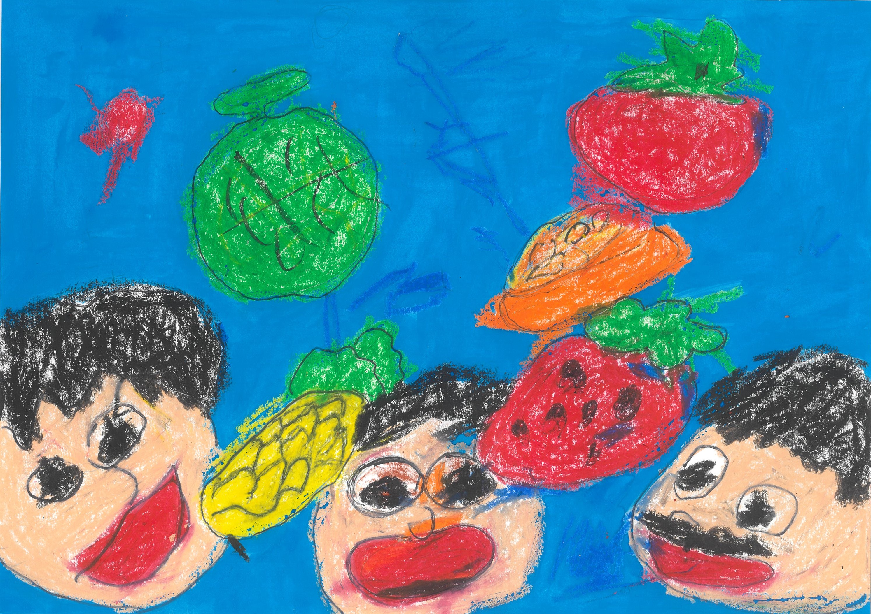 家族でフルーツパーティー 作品画像