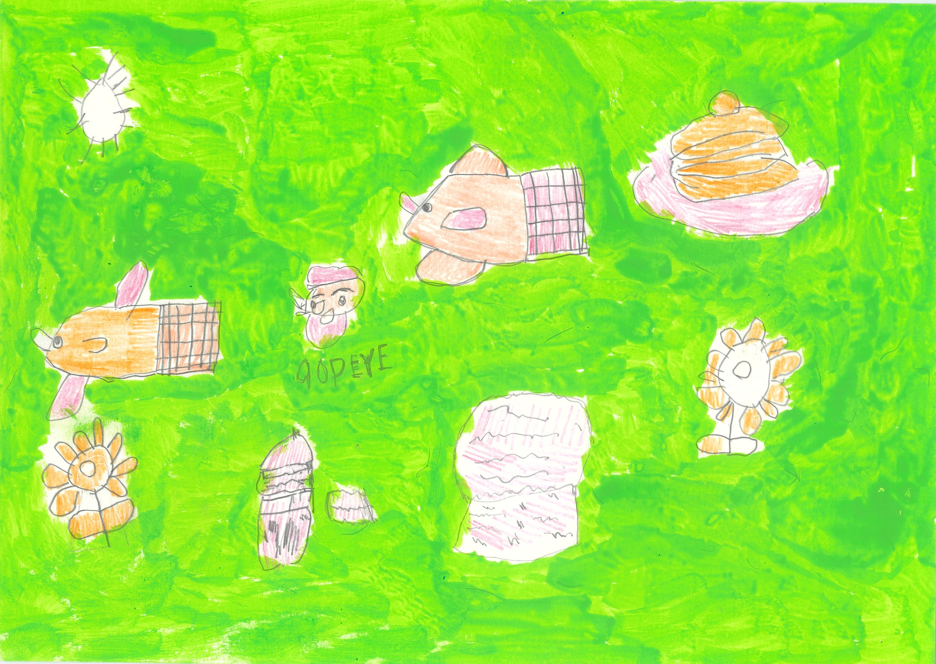 空を泳いでいる魚