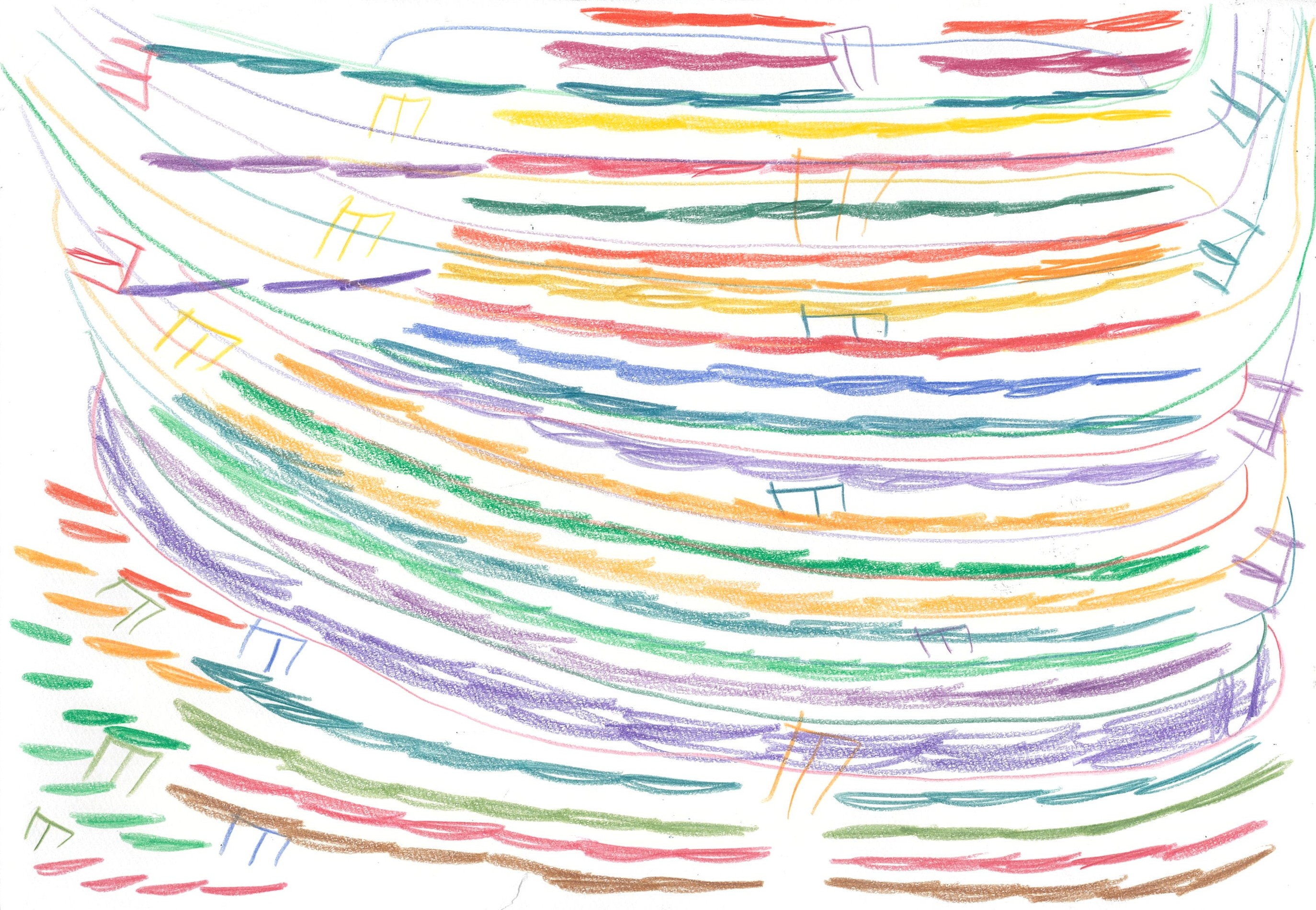 カラフルスパゲッティ　フォークを添えて