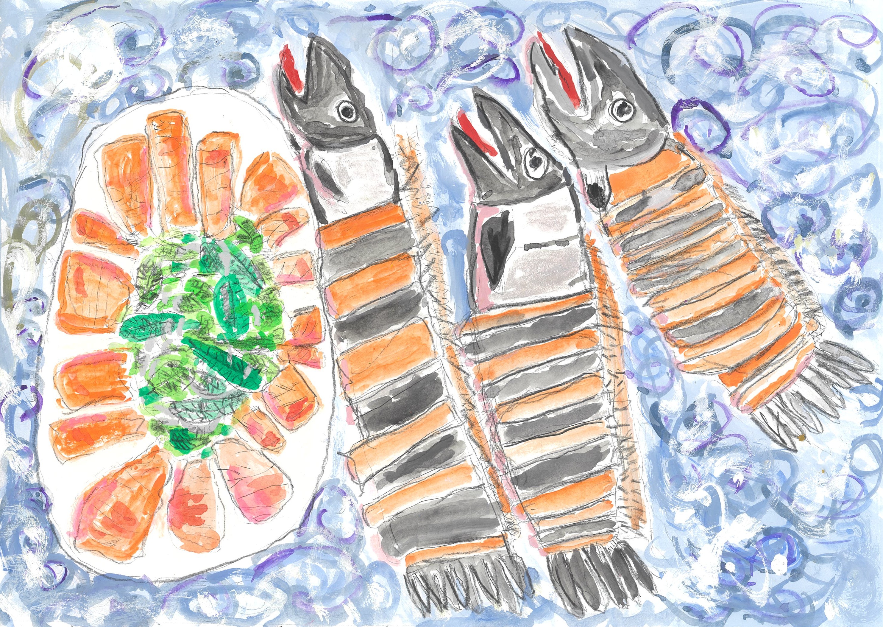 帰ってきた鮭 作品画像