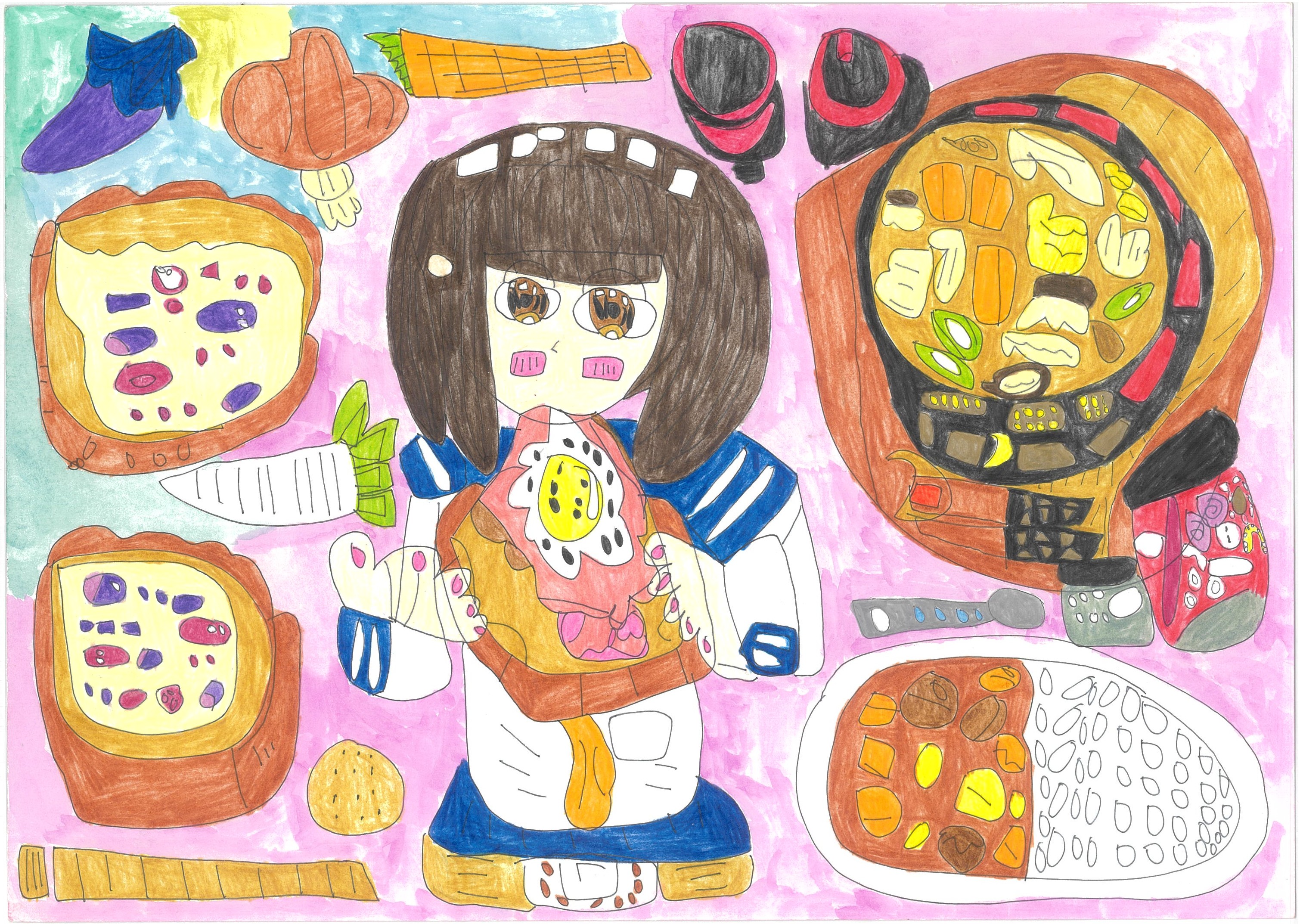 目玉焼きトーストを食べる女の子と私の大好物