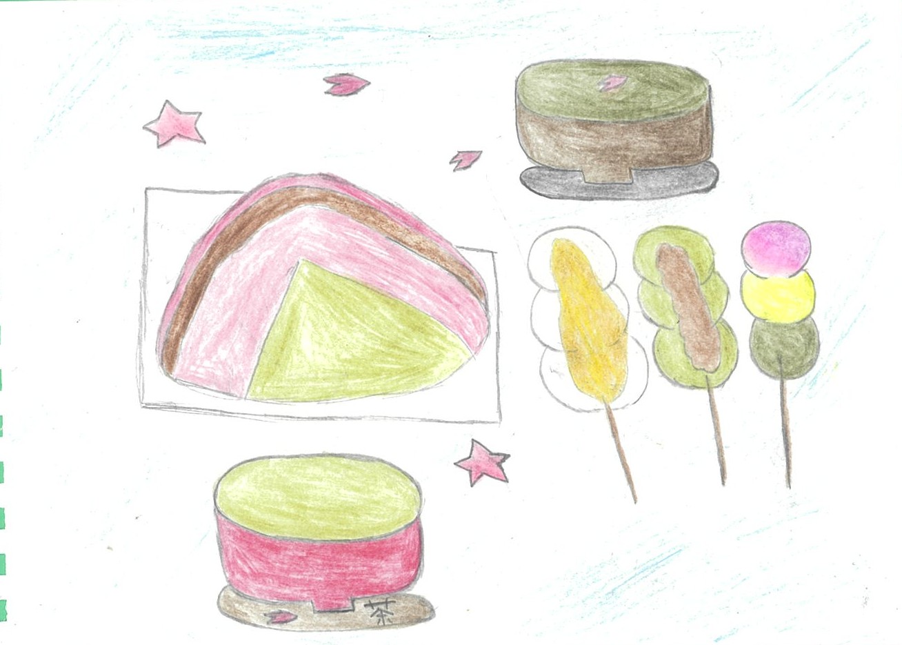 春景色と和菓子