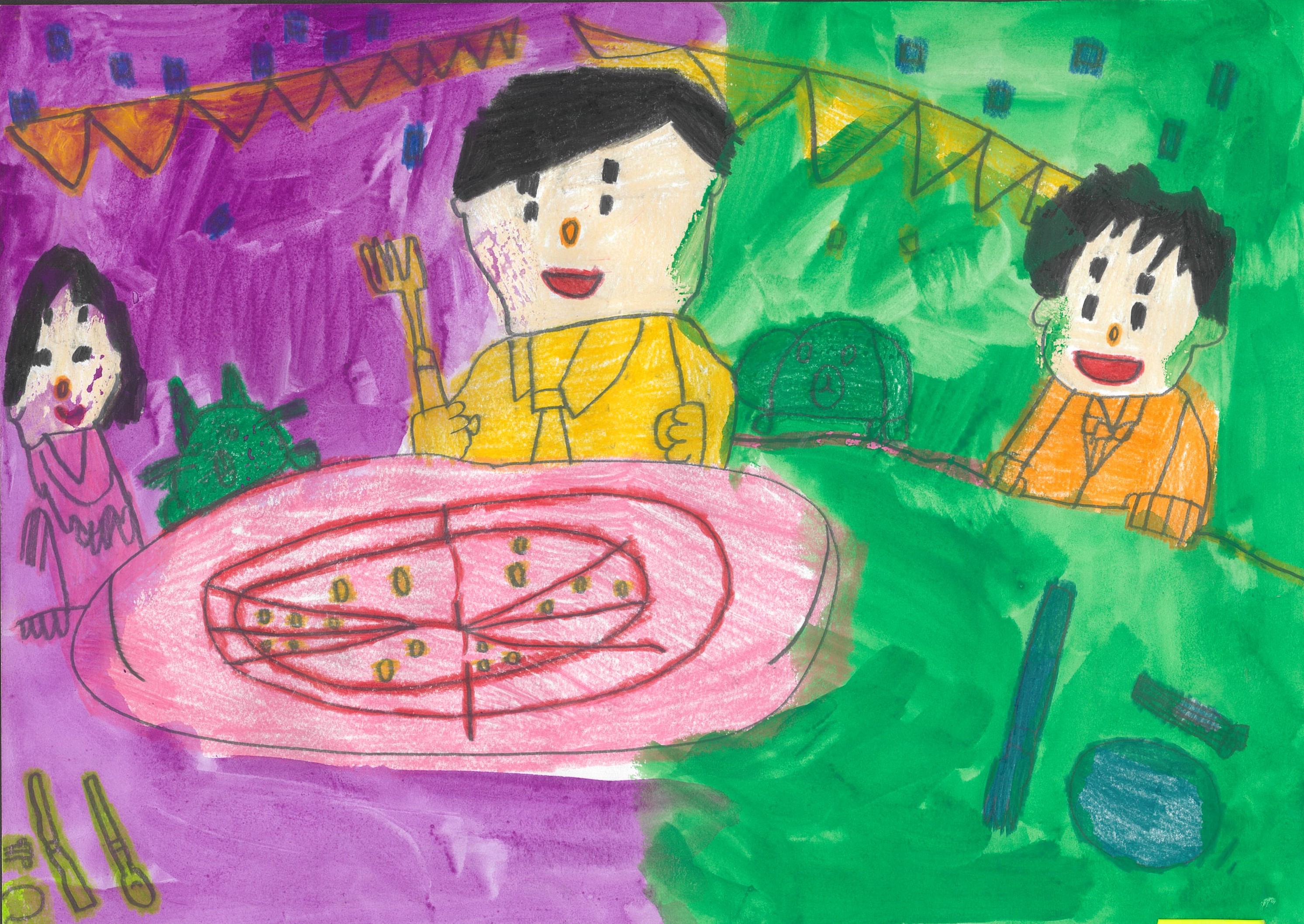 カラフルピザをみんなでシェア！