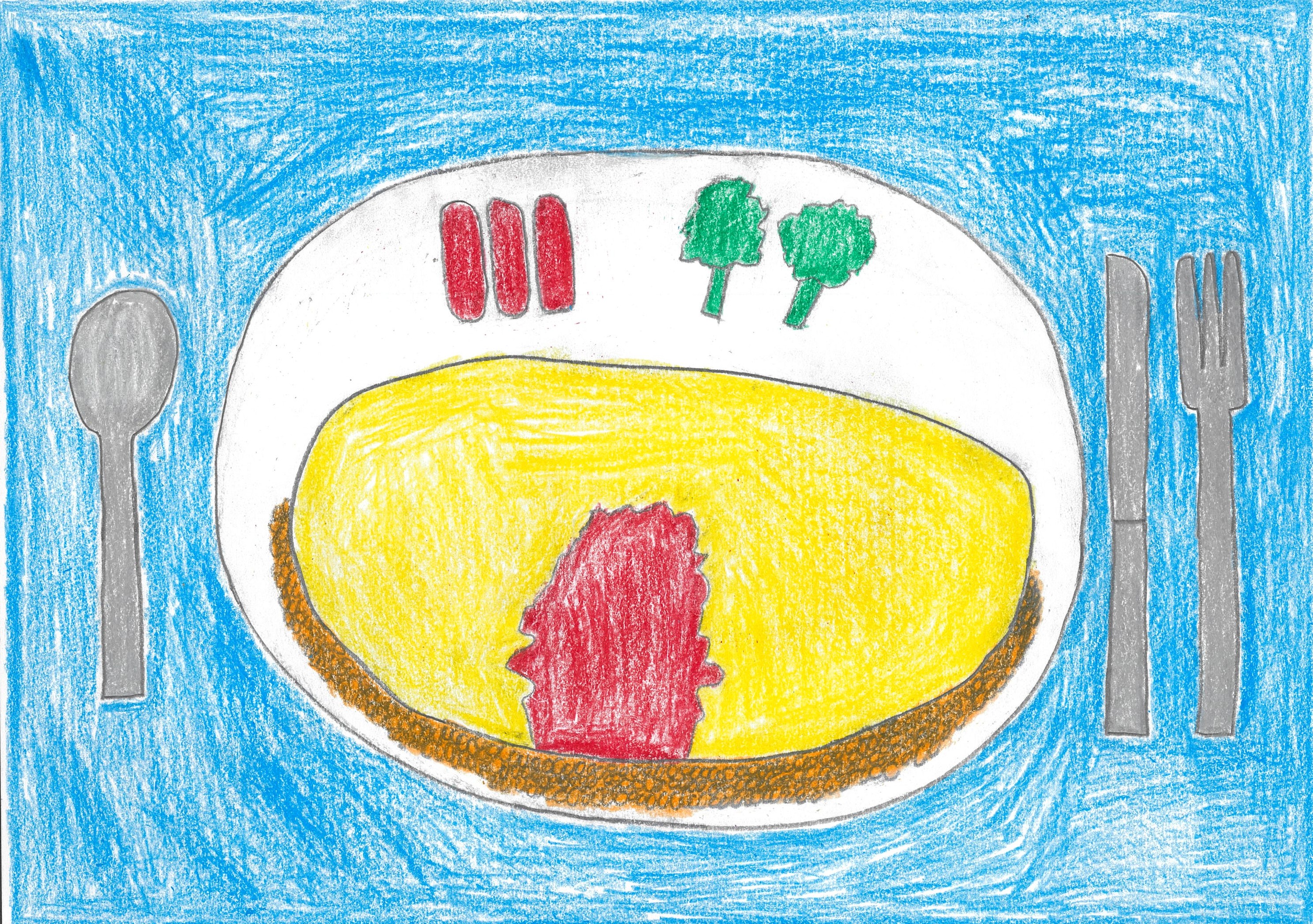 今日の夕食オムライス