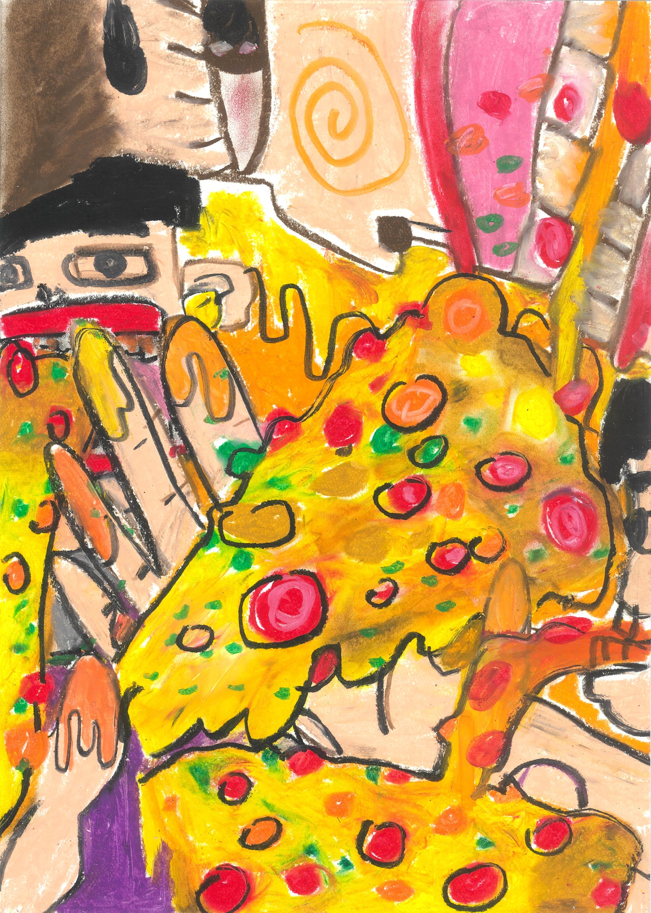 みんなでベチョベチョになりながら食べるピザ