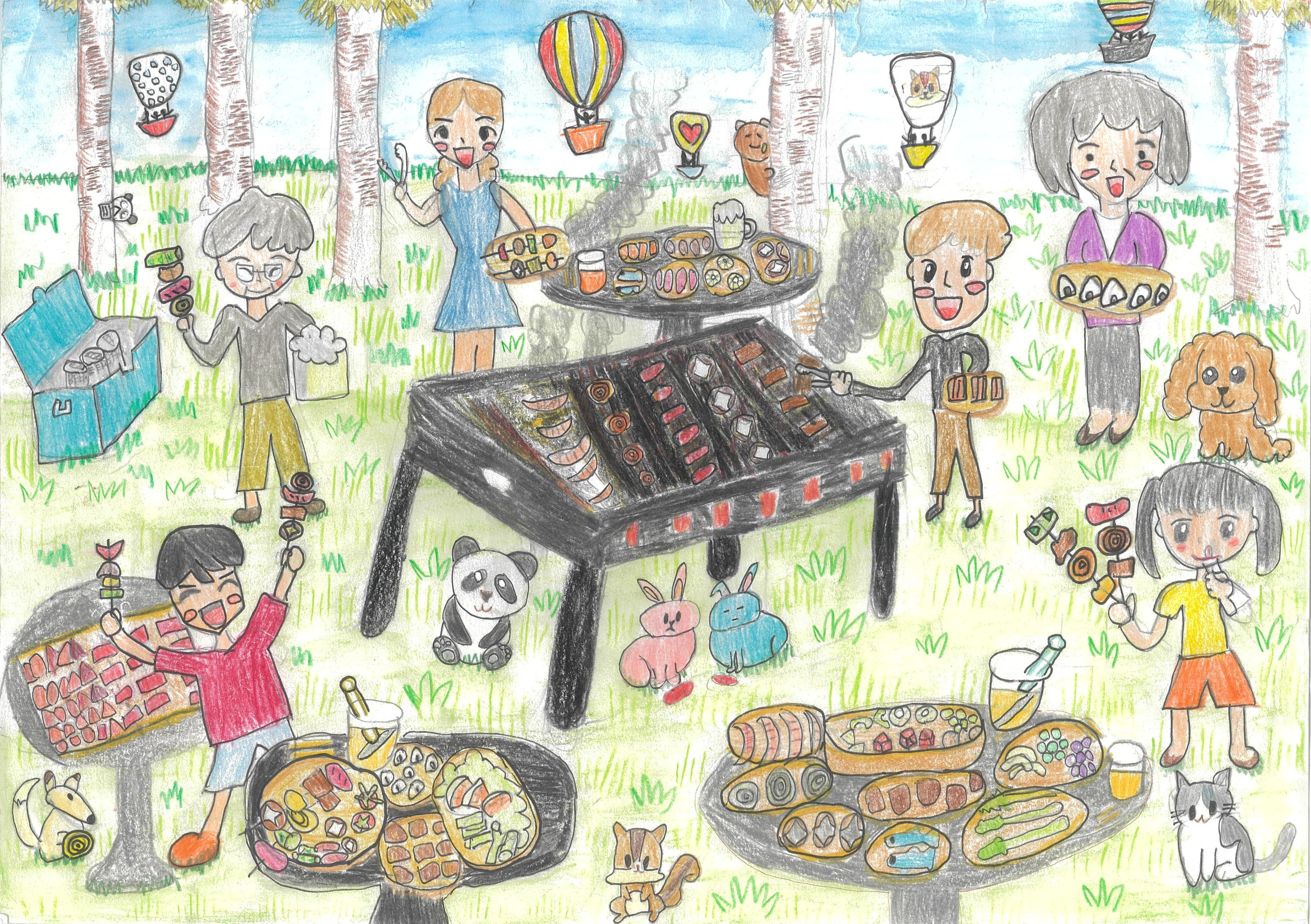 仲良しで、おいしいパーティーを屋外で！！！