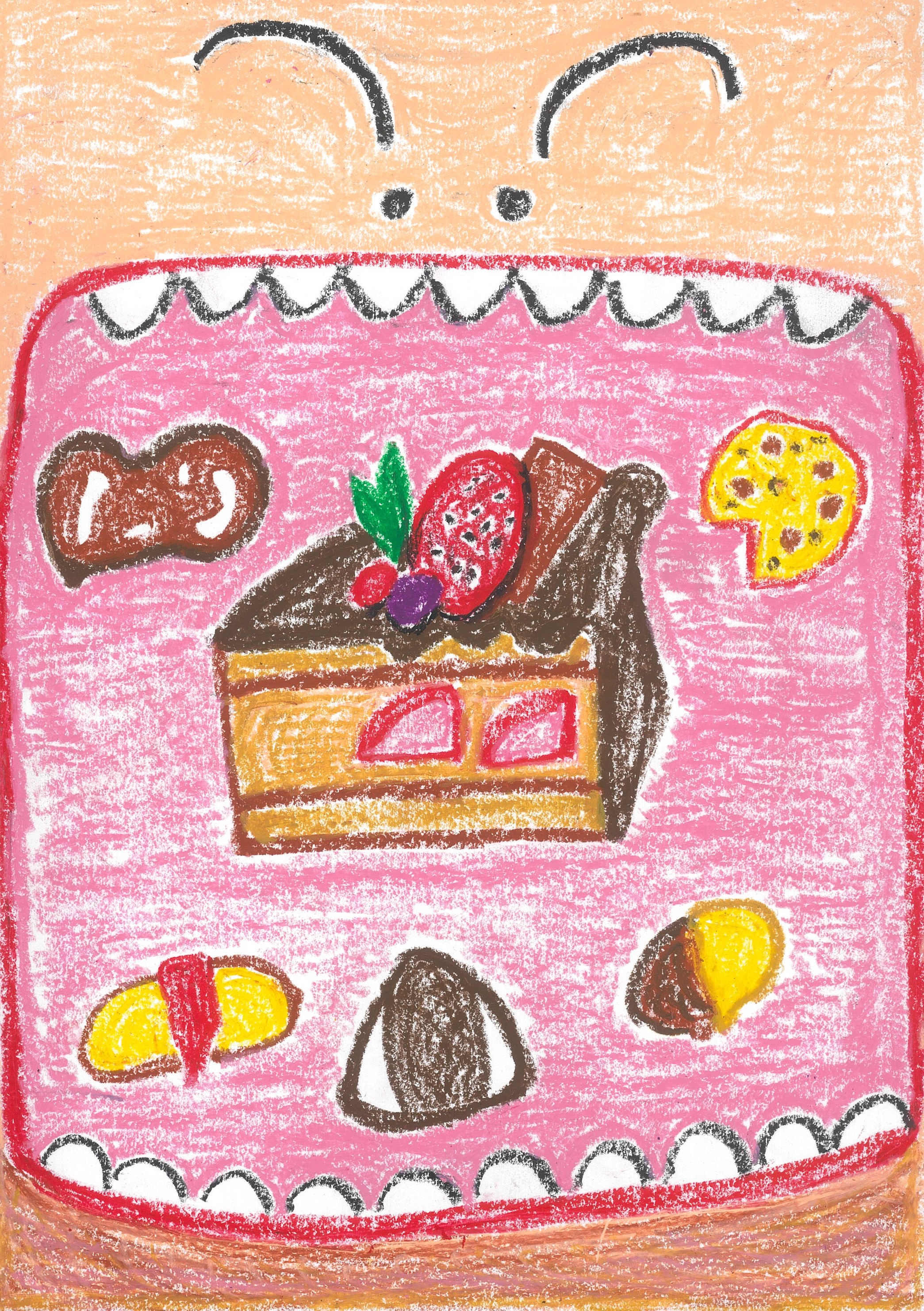 笑顔にいっぱい幸せ満腹踊る大好物。