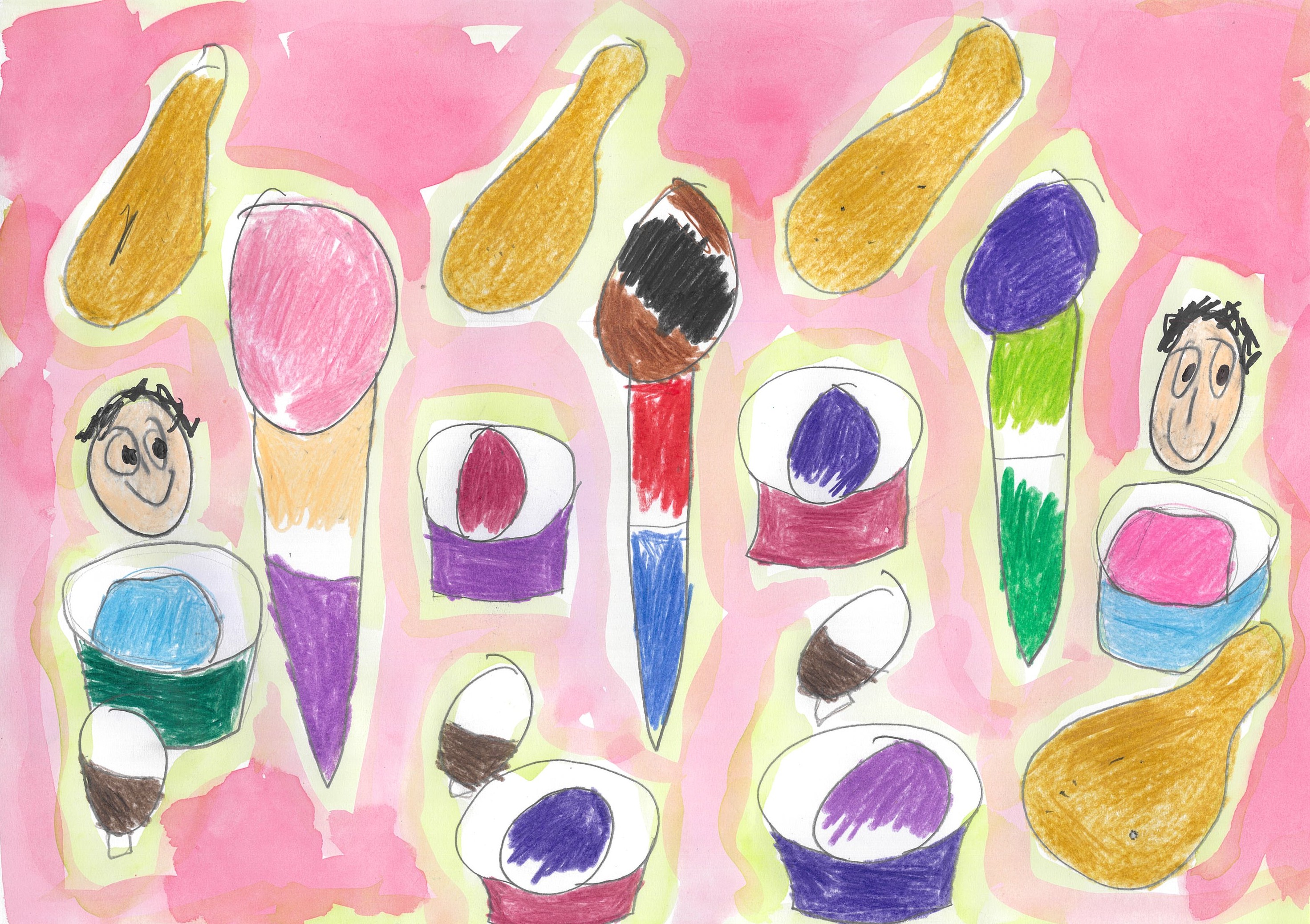 フライドチキン　アイスクリームいっぱい