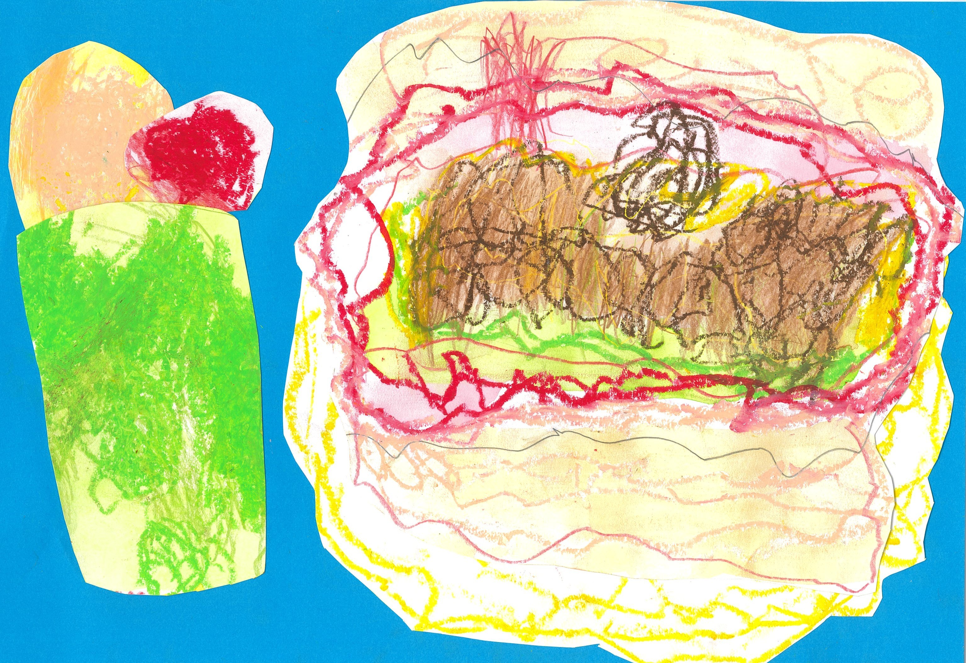 ハンバーガー＆メロンクリームソーダ