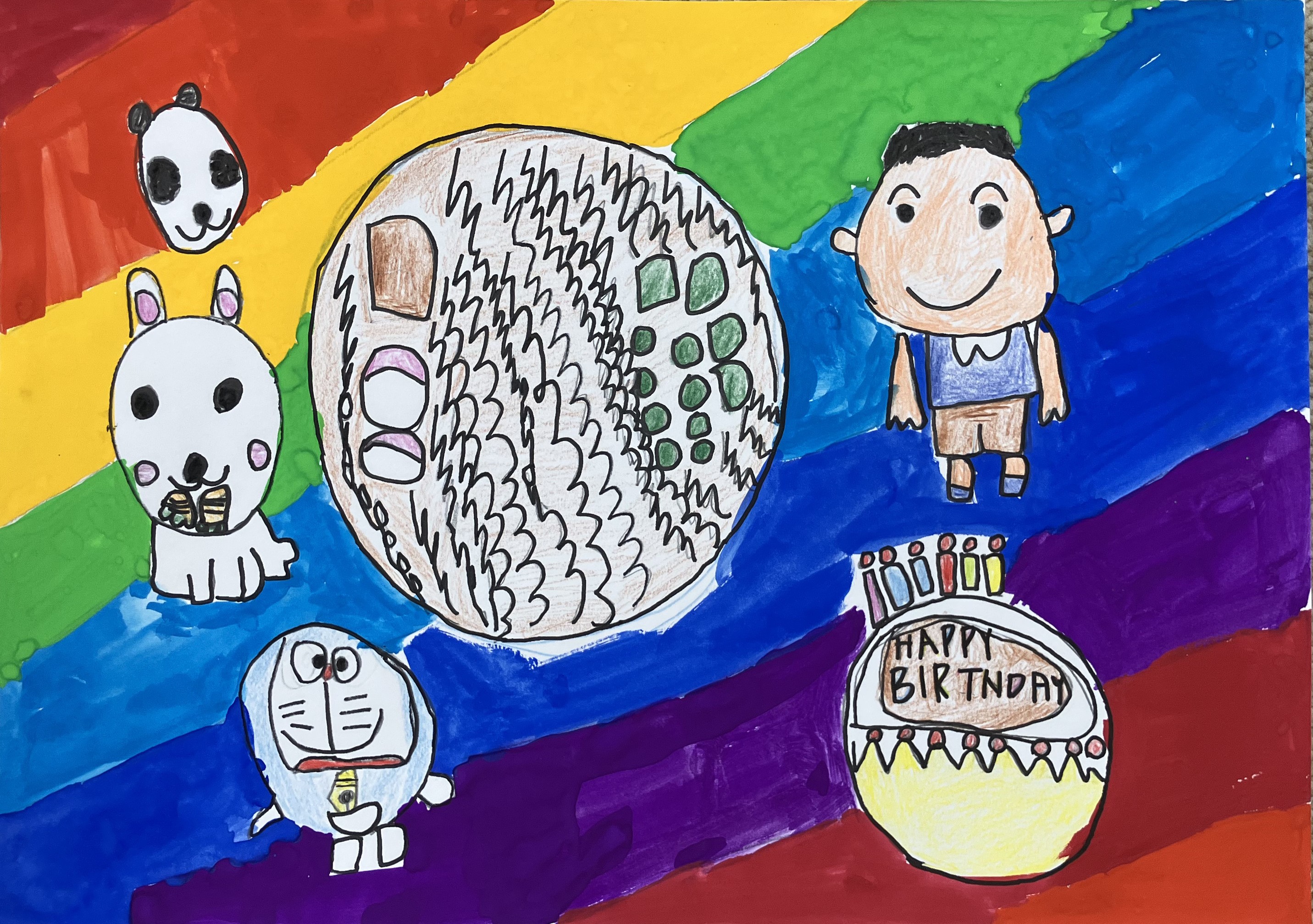 うどん　誕生日　パーティー～虹～