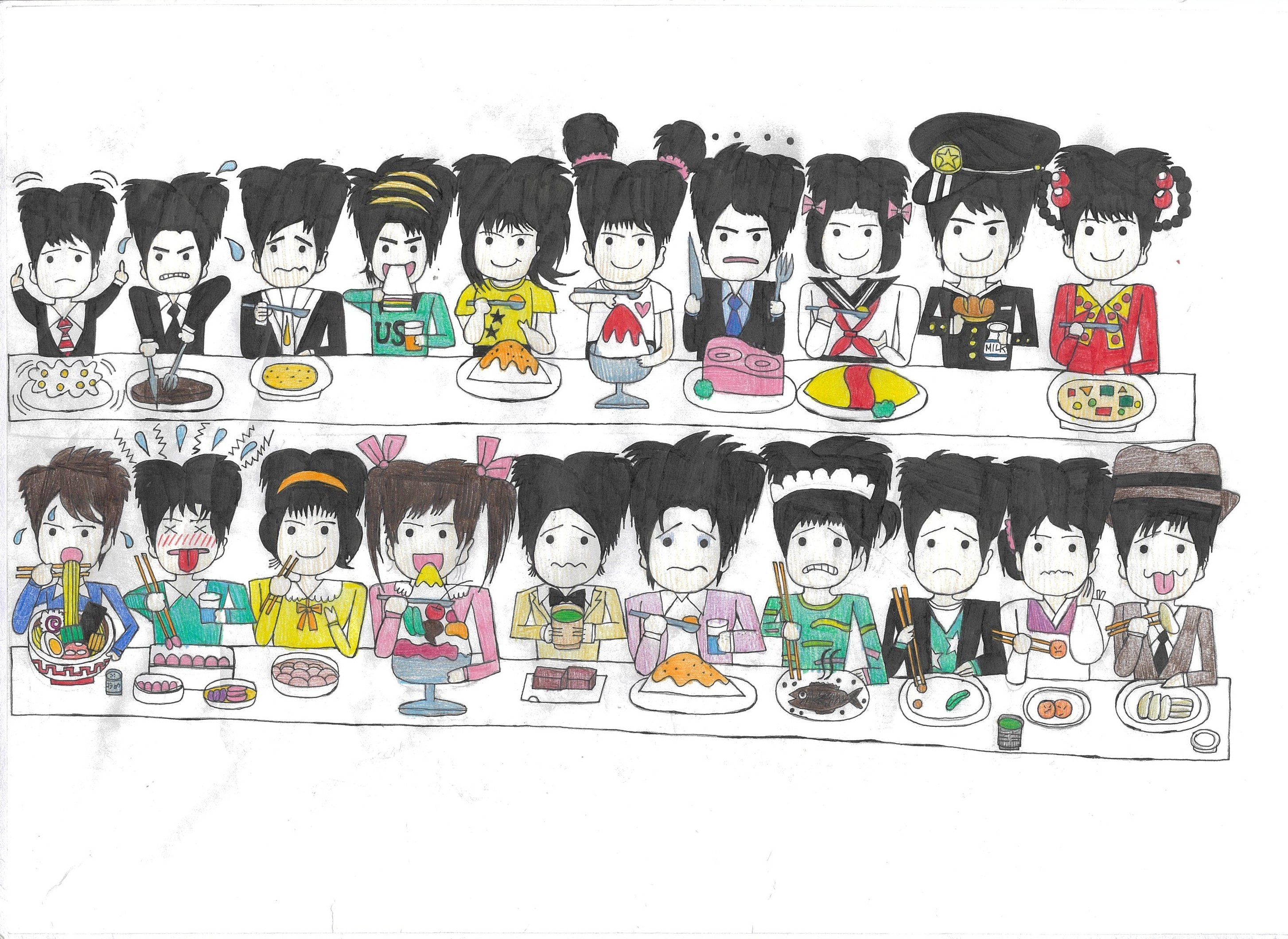 20人そろってお食事です。